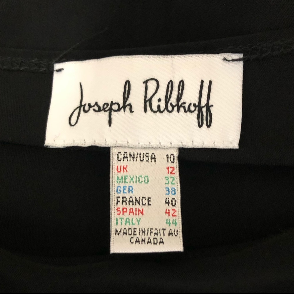 Joseph Ribkoff Black Knit Tunic Top Size 10 Asymmetrical - Picture 6 of 8